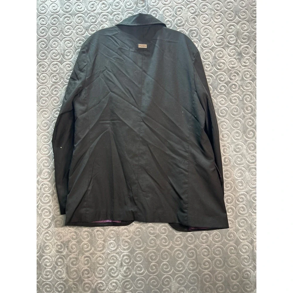 LRG Roots Equipment Blazer Jacket Mens Size L Black Purple Lined Casual‎